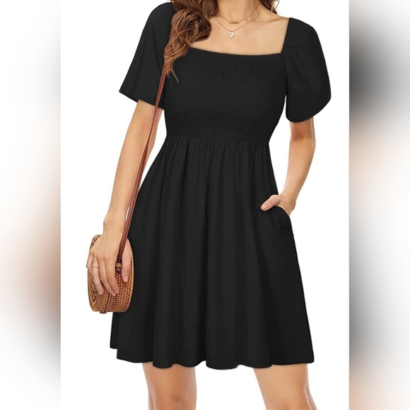 Dresses & Skirts - Women's Puff Sleeve Off Shoulder Dress
